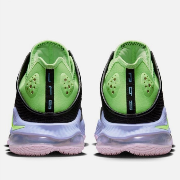 Nike | Men\'s Black/Lime Green LeBron XIX React Low Athletic Basketball Shoes 8.5 main image 13